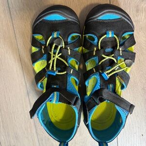 Keen Black Blue and Neon Outdoor Sandals